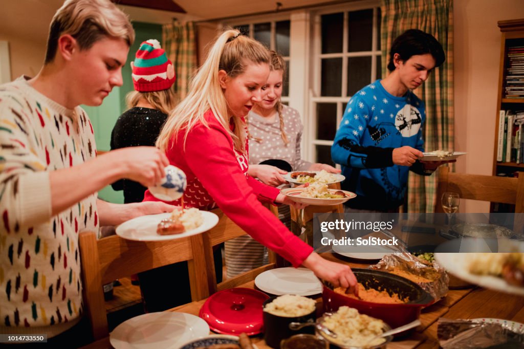 Serving Up Christmas Dinner