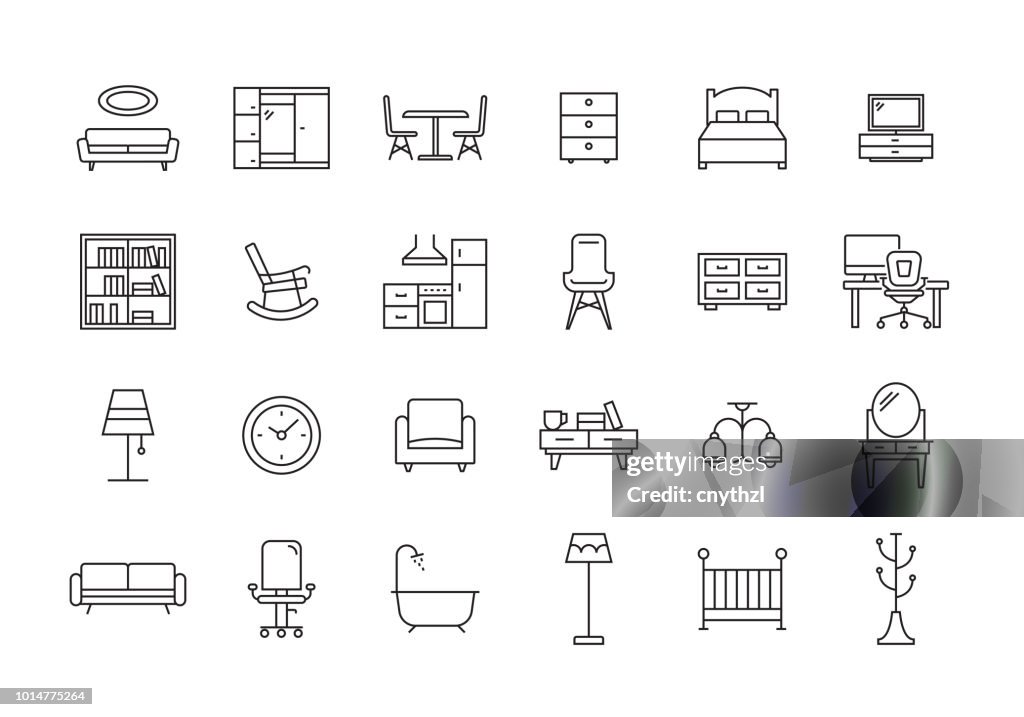 FURNITURE LINE ICON SET