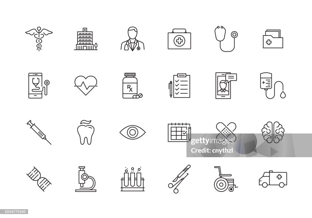 HEALTHCARE AND MEDICAL LINE ICON SET