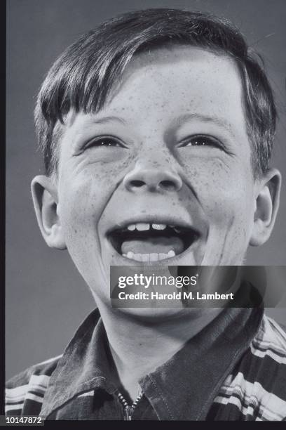 Freckled Boy Wearing Infectious Grin