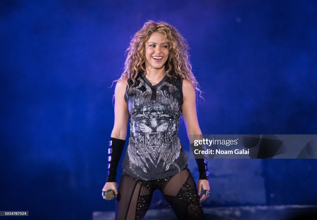 Shakira performs in concert at Madison Square Garden on August 10