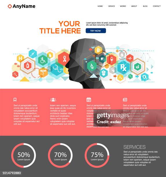 medical website template - information equipment stock illustrations
