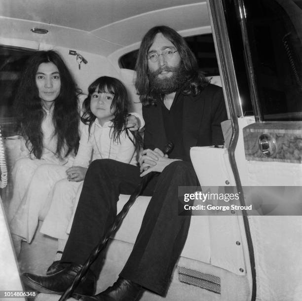 Japanese multimedia artist, singer, songwriter, and peace activist Yoko Ono with her daughter Kyoko Chan Cox and her husband English singer,...