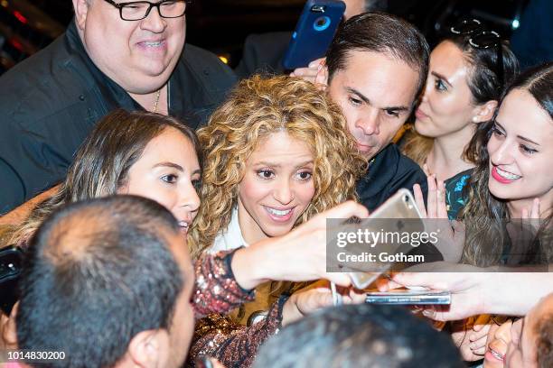 Shakira is seen in Midtown on August 10, 2018 in New York City.