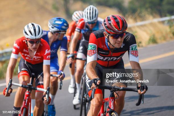 Joey Rosskopf of the United States and the BMC Racing Team leads on a climb during stage 4 of the 14th Larry H. Miller Tour of Utah on August 10,...