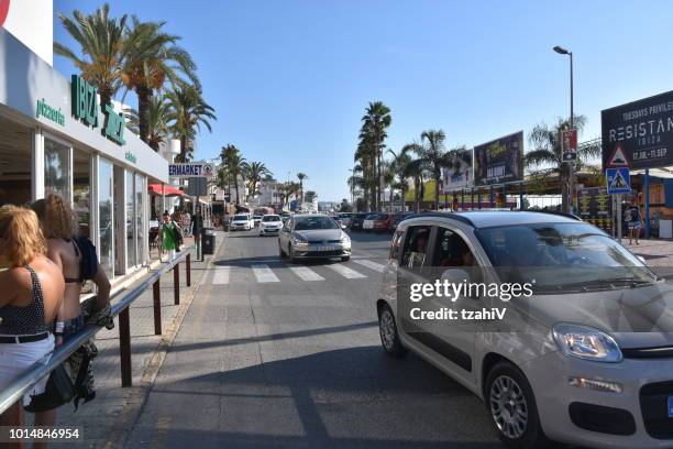 playa de bossa (platja d'en bossa) ibiza, spain - ibiza island stock pictures, royalty-free photos & images