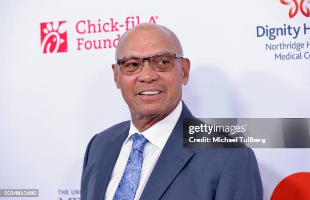 Baseball legend Reggie Jackson attends the 18th Annual Harold and Carole Pump Foundation Gala at The Beverly Hilton Hotel on August 10, 2018 in...