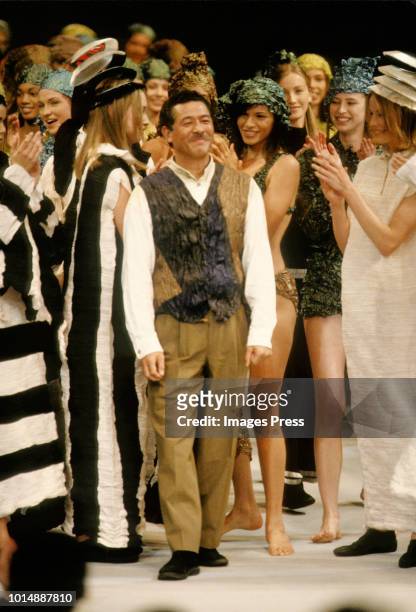 Designer Issey Miyakei during Paris Fashion Week circa 1993 in Paris.