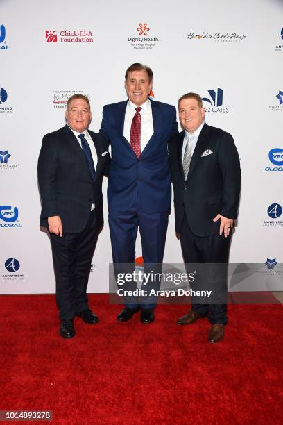 Rudy Tomjonavich and the Pump brothers attend the 18th Annual Harold and Carole Pump Foundation Gala at The Beverly Hilton Hotel on August 10, 2018...