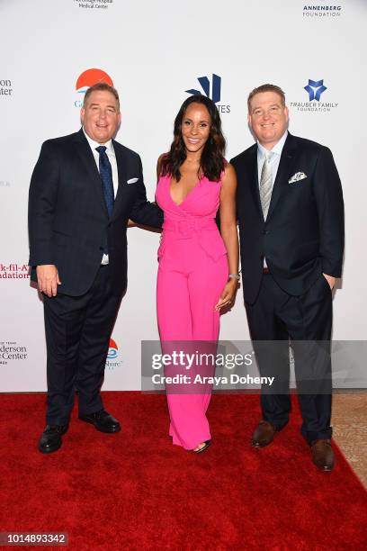 Ashley North and the Pump brothers attend the 18th Annual Harold and Carole Pump Foundation Gala at The Beverly Hilton Hotel on August 10, 2018 in...