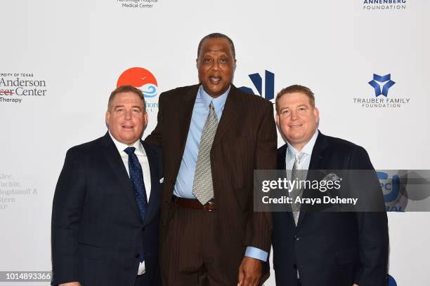 Jamaal Wilkes and the Pump brothers attend the 18th Annual Harold and Carole Pump Foundation Gala at The Beverly Hilton Hotel on August 10, 2018 in...