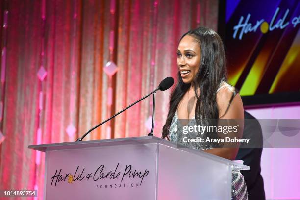 Leah Pump attends the 18th Annual Harold and Carole Pump Foundation Gala at The Beverly Hilton Hotel on August 10, 2018 in Beverly Hills, California.