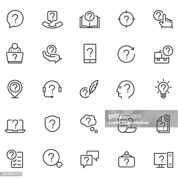 stockillustraties, clipart, cartoons en iconen met probleem vector icon set - questions