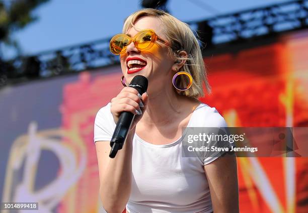 Singer Carly Rae Jepsen performs at the 2018 Outside Lands Music & Arts Festival on Day 1 at Golden Gate Park on August 10, 2018 in San Francisco,...
