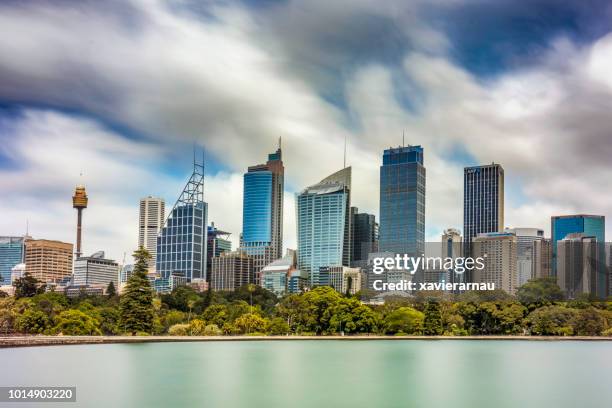 long exposure of sydney skyline, australia - sydney skyline stock pictures, royalty-free photos & images