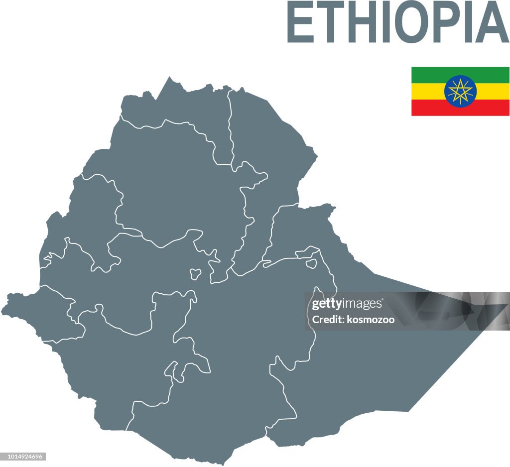 Ethi Map Basic Map Of Ethiopia Including Boundary Lines High-Res Vector Graphic ...