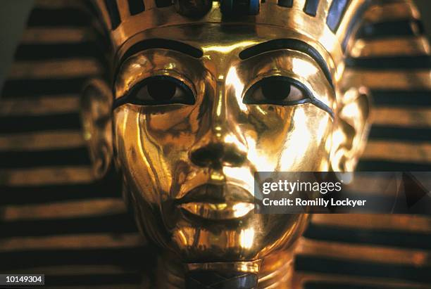 king tutankhamen gold mask, cairo egypt - egipto antigo imagens e fotografias de stock