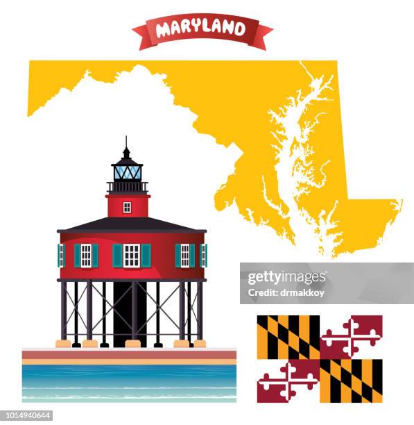 baltimore red lighthouse - baltimore maryland stock illustrations