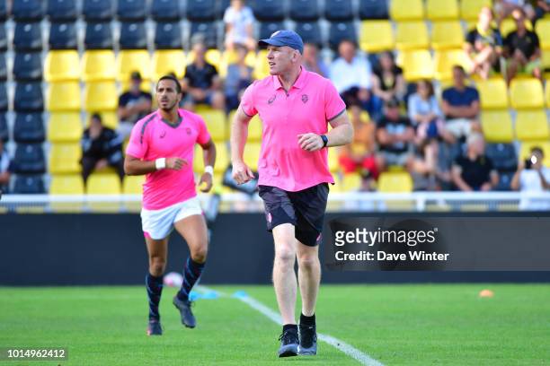 Stade Francais Paris line out coach Paul OConnell during the pre-season friendly match between La Rochelle and Stade Francais on August 10, 2018 in...