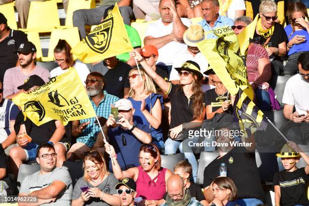 La Rochelle fans during the pre-season friendly match between La Rochelle and Stade Francais on August 10, 2018 in La Rochelle, France.