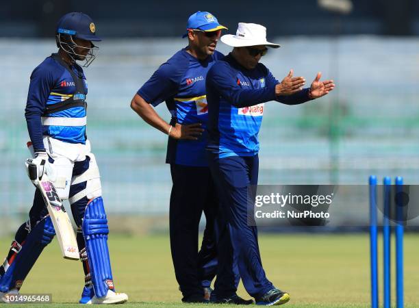 Sri Lanka cricket team's head coach Chandika Hathurusinghe , Sri Lanka cricket team's batting coach Thilan Samaraweera and Sri Lankan cricketer Kusal...