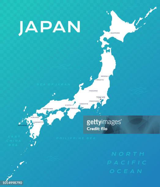japan - hokkaido map stock illustrations