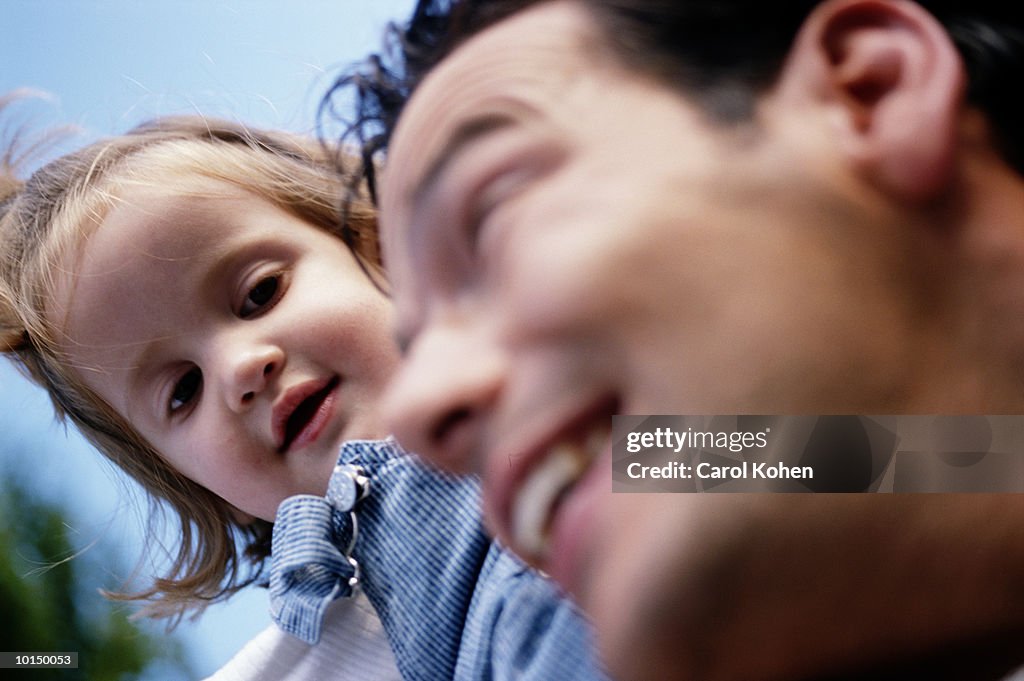 MAN AND BABY, CLOSE UP, PORTRAIT