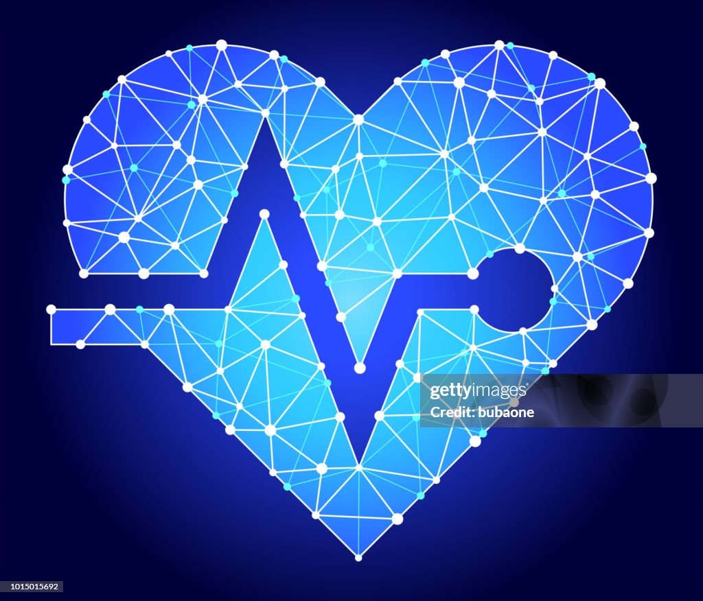 Heart Pulse Blue Triangle Node Vector Pattern High-Res Vector Graphic ...