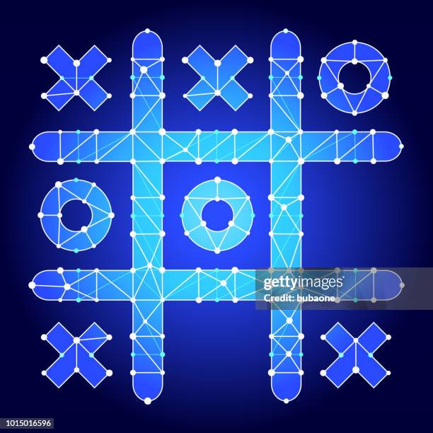 tic tac toe blue triangle node vector pattern - tic tac toe stock illustrations