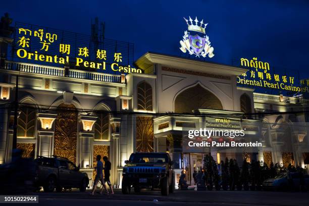 The Oriental Pearl Casino in the downtown area August 2, 2018 in Sihanoukville, Cambodia. Chinese money accounted for about 30 percent of Cambodia’s...