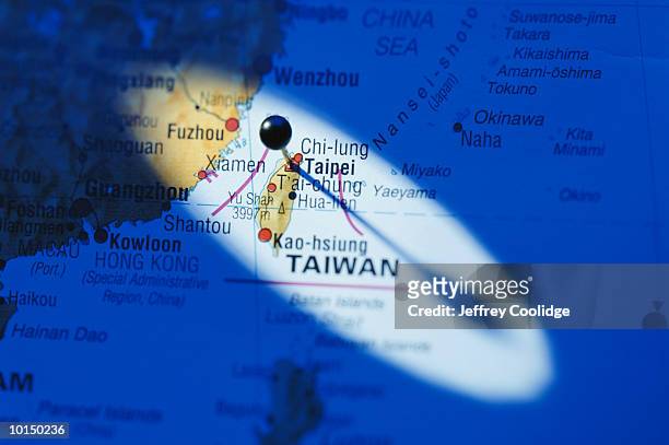 taipei, taiwan pin point location - taiwanese stock pictures, royalty-free photos & images