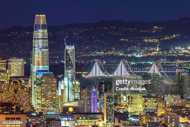 san francisco after sunset - san francisco harbor stock pictures, royalty-free photos & images