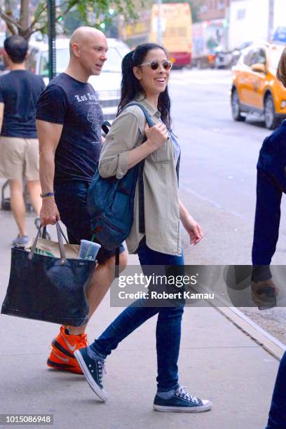 Sarah Silverman seen out and about in Manhattan on August 10, 2018 in New York City.