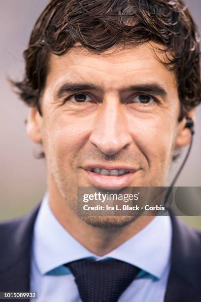 Real Madrid legend Raul just prior to the the International Champions Cup match between Real Madrid C.F. And A.S. Roma at MetLife Stadium on August...