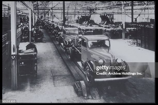 trucks on assembly general motors, sao paulo, brazil - old factory stock pictures, royalty-free photos & images