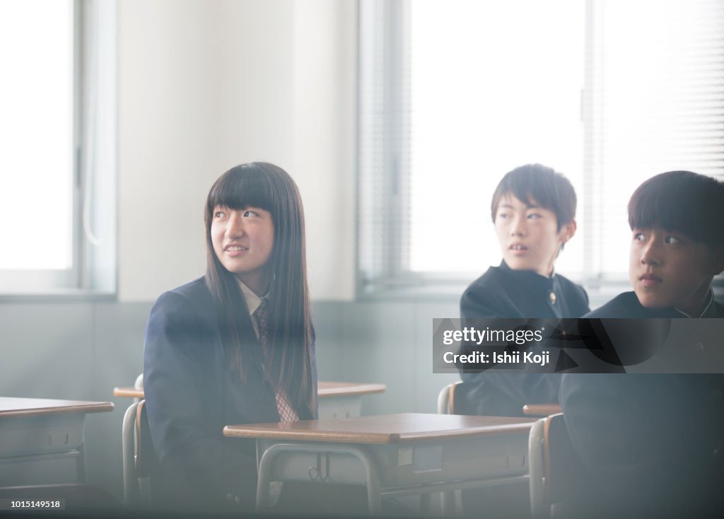 Lesson scene of junior high school students