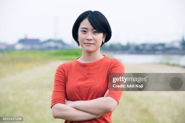 japanese college student's portrait - asian woman looking at camera stock pictures, royalty-free photos & images