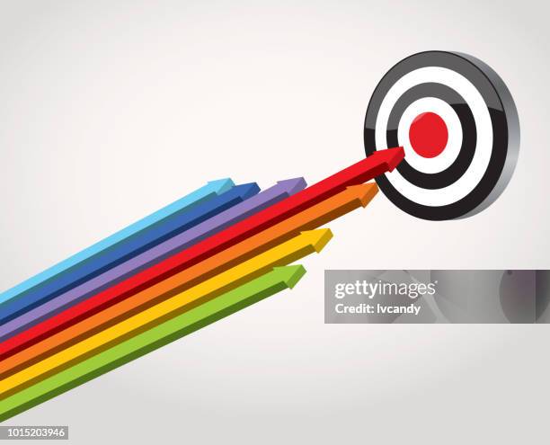 hit the target - bullseye infographic stock illustrations