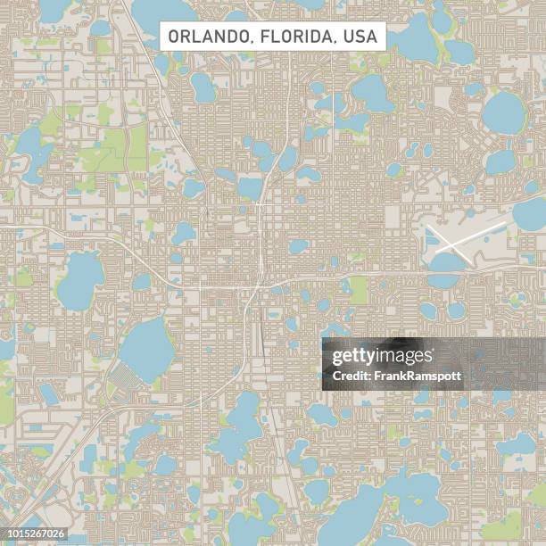 ilustrações de stock, clip art, desenhos animados e ícones de orlando florida us city street map - orlando