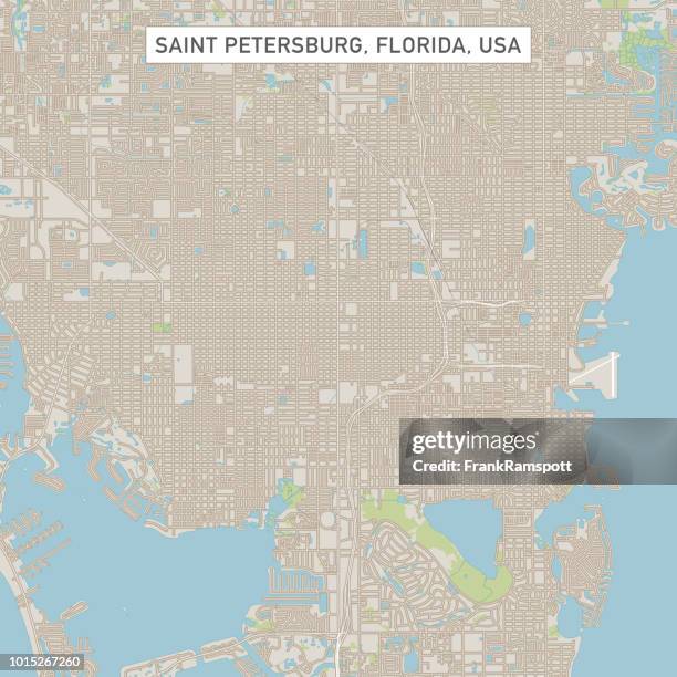 saint petersburg florida us city street map - downtown st petersburg florida stock illustrations