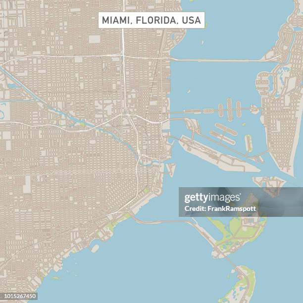 miami florida us city street map - miami vector stock illustrations