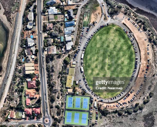 sport facilities, adelaide. south australia - adelaide aerial stock pictures, royalty-free photos & images