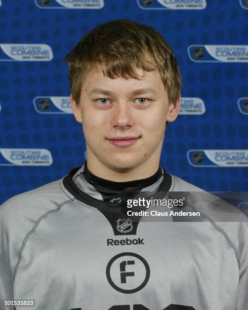 Vladimir Tarasenko poses for a portrait prior to testing at the 2010 NHL Combine on May 28, 2010 at the Westin Bristol Place in Toronto, Canada.