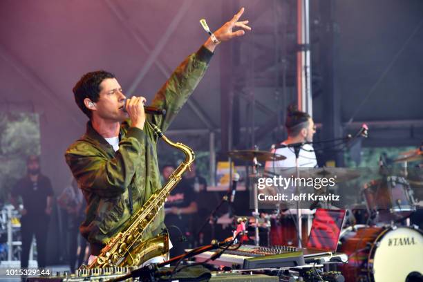 Dominic Lalli and Jeremy Salken of Big Gigantic perform on the Sutro Stage during the 2018 Outside Lands Music And Arts Festival at Golden Gate Park...