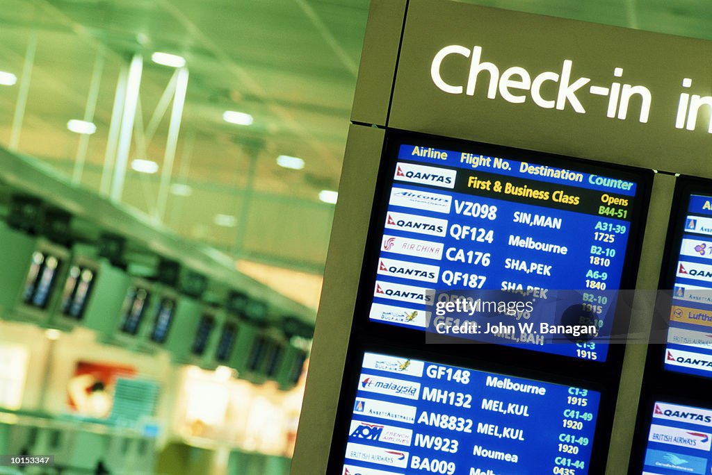 Sign In Check In Checkin Sign At Airport High-Res Stock Photo - Getty Images