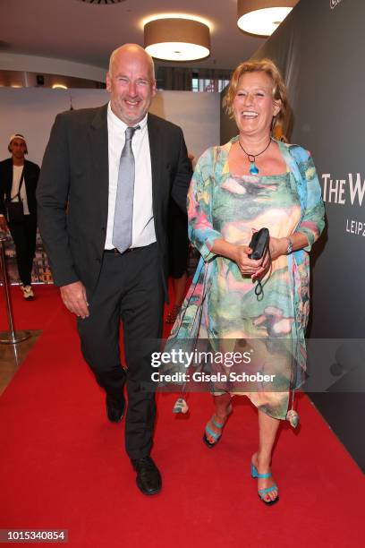 Suzanne von Borsody and her husband Jens Schniedenharn during the 11th GRK Golf Charity Masters reception on August 11, 2018 at The Westin Hotel in...