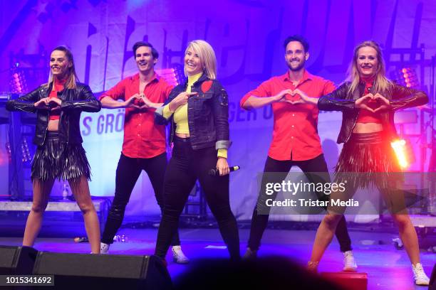 Beatrice Egli during the SchlagerOlymp Open Air festival at Freizeit und Erholungspark Luebars on August 11, 2018 in Berlin, Germany.