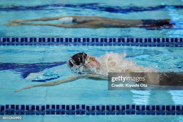 Lewis Clareburt of New Zealand competes in the Men's 200m Backstroke heat on day four of the Pan Pacific Swimming Championships at Tokyo Tatsumi...