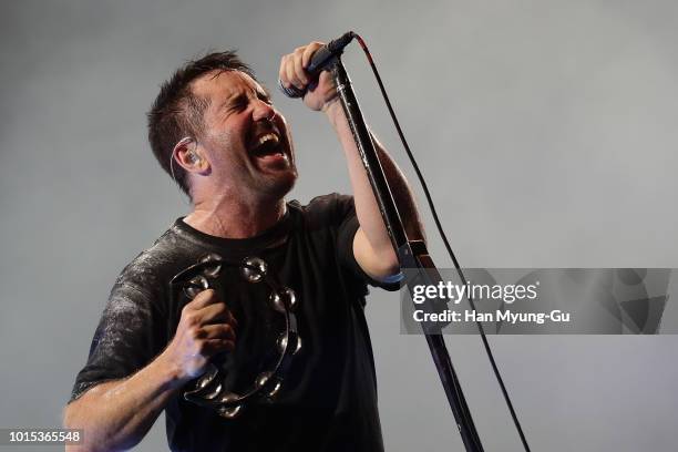 Trent Reznor of Nine Inch Nails performs live during the Incheon Pentaport Rock Festival 2018 on August 11, 2018 in Incheon, South Korea.