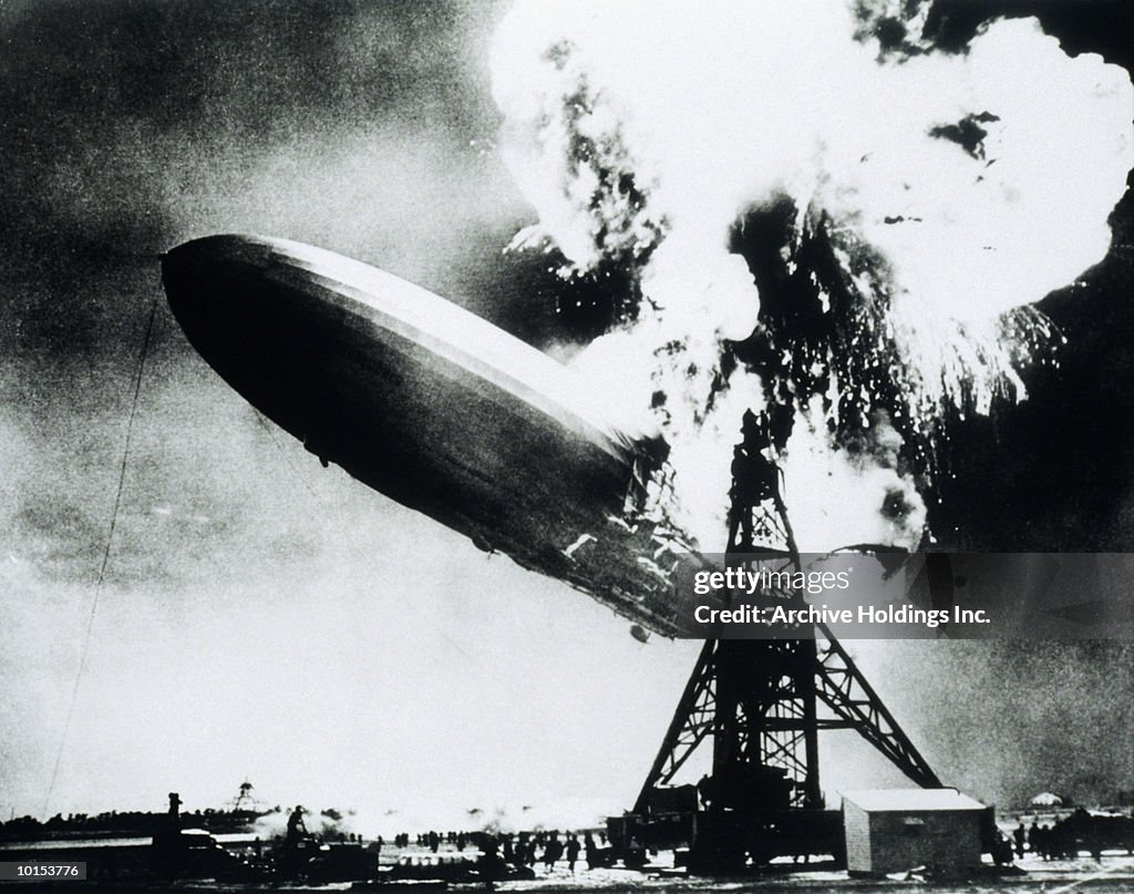 Hindenburg Exploding Color German Hindenburg Exploding May 6 1937 High-Res Stock Photo - Getty Images